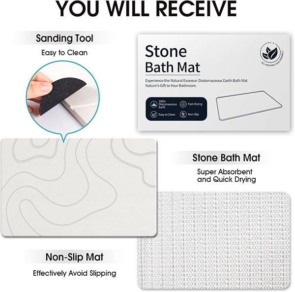 Diatomite stone bath mat by Sheenyoo
