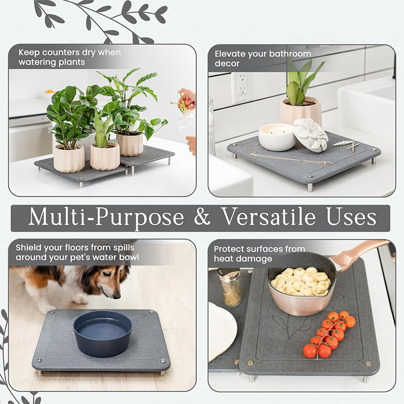 Stone Dish Drying Rack — Super Absorbent Diatomite Mat — Product Image 5