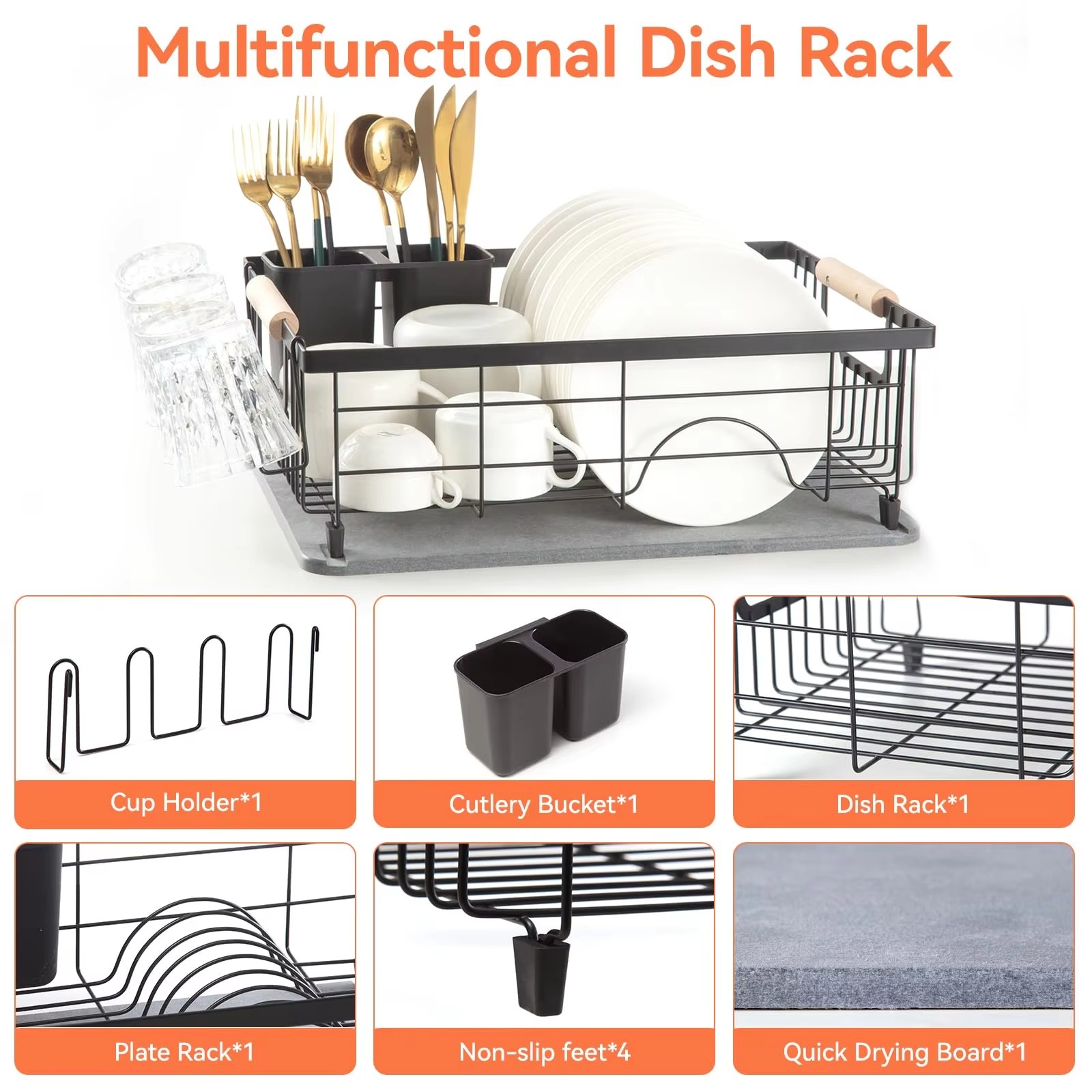 Stone Dish Drying Rack — Super Absorbent Diatomite Mat — Product Image 4