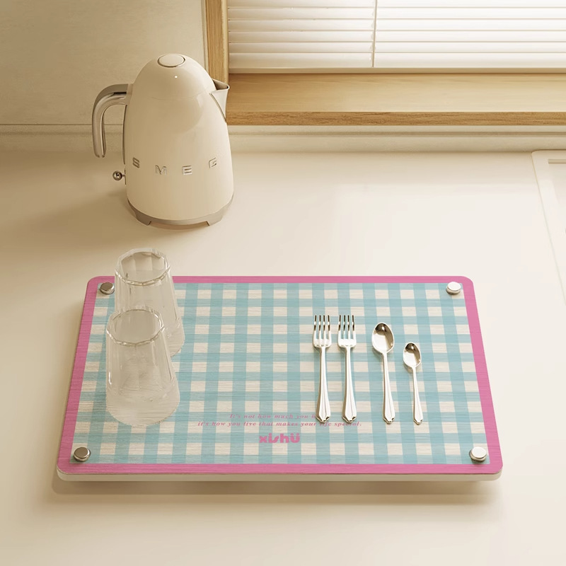 Printed Kitchen Drying Mat — 40x30cm Diatomite with Steel Legs — Product Image 6